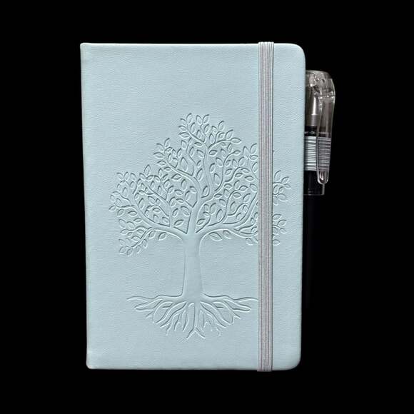 Unknown Other - Pastel Blue Tree of Life Embossed Small Hardcover Lined Journal with Pen